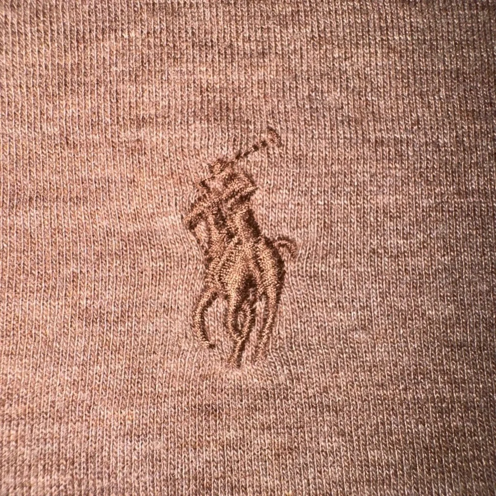 Polo Ralph Lauren Quarter-Zip Pullover Mens XXL Brown Luxury Jersey Pony Logo